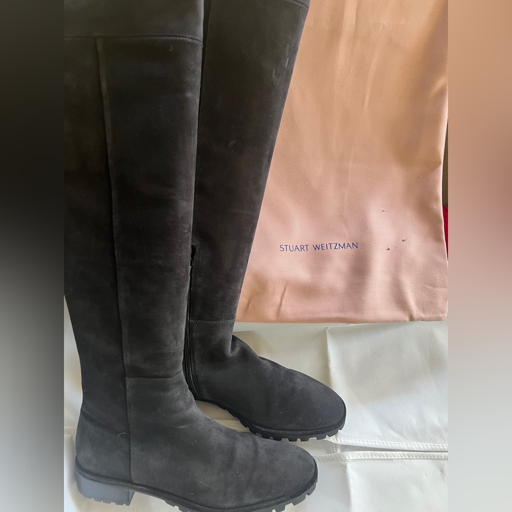 Stuart Weitzman BLACK Charcoal Over-the-Knee Boots